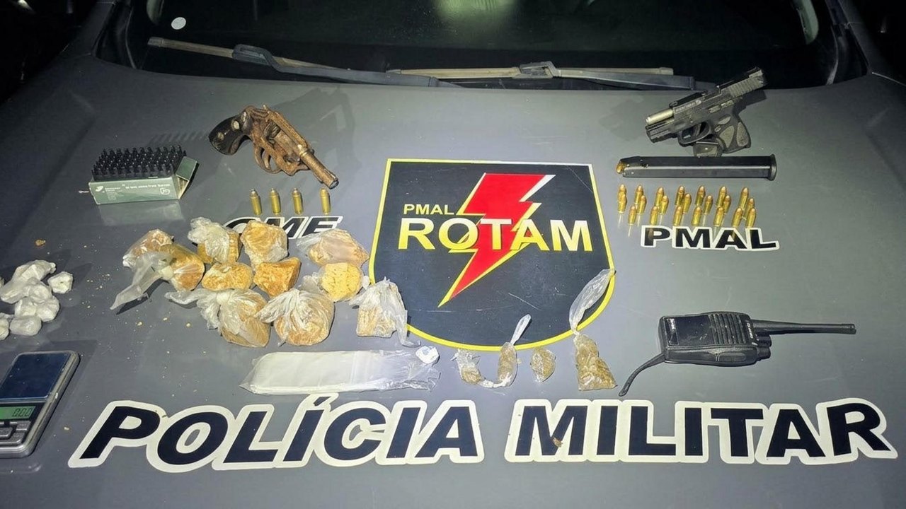 Operação policial localiza armas e drogas e cumpre mandado de prisão em Coruripe