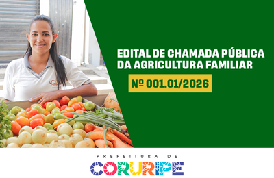Prefeitura de Coruripe abre chamada pública para agricultura familiar voltada à alimentação escolar