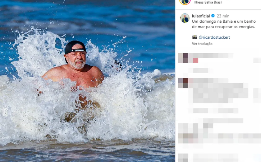 Em Salvador, Lula vai à praia e celebra a Independência