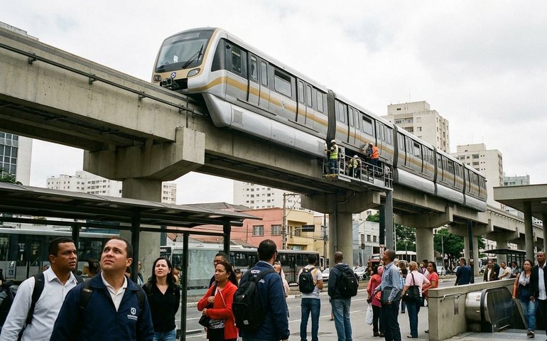 Linha 17-Ouro do Metrô registra primeira falha e operação é interrompida por duas horas