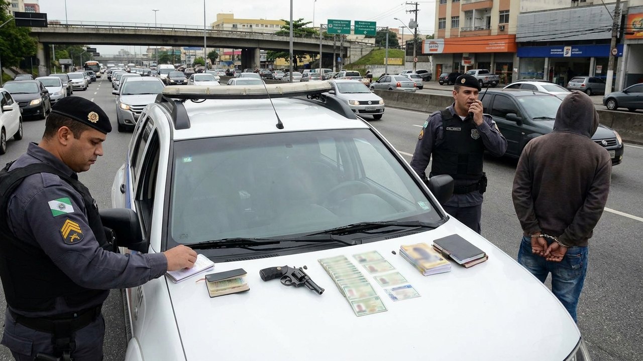 Golpe do amor: suspeito é preso com revólver e documentos falsos na Avenida Brasil