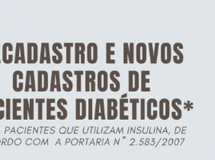 Recadastramento de pacientes diabéticos continua nesta segunda (4), em Palmeira