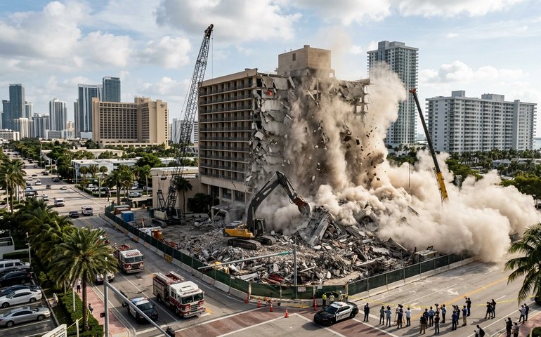 Demolição de hotel icônico marca nova fase em Miami