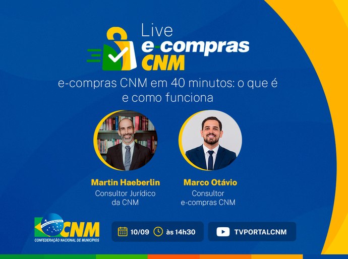 Com transmissão ao vivo, CNM apresenta a plataforma e-compras no dia 10 de setembro