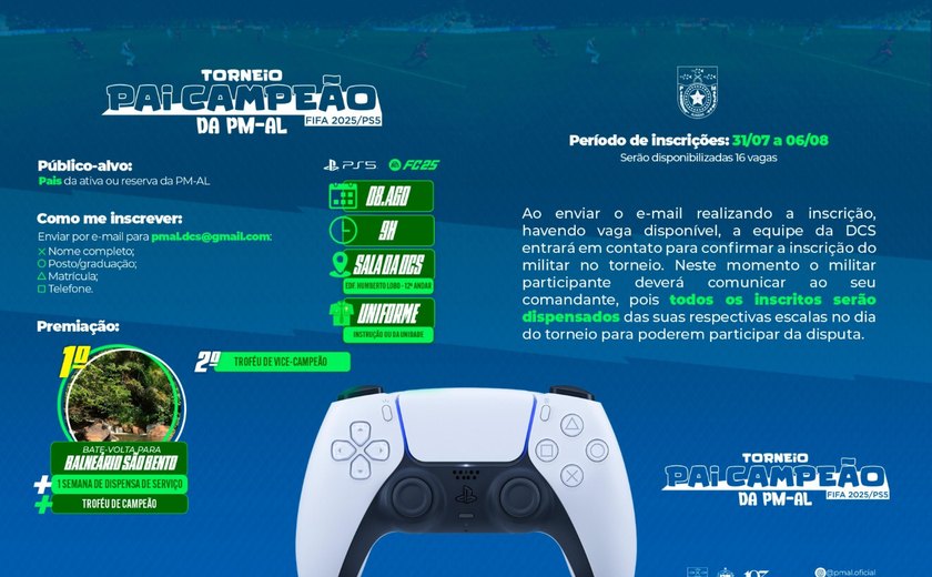 Polícia Militar de Alagoas promove Torneio Pai Campeão 2025