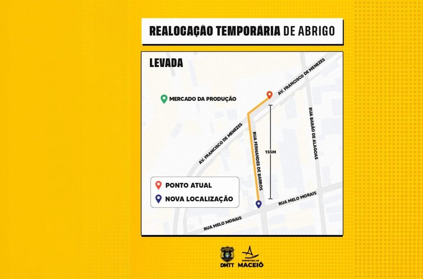 Mercado da Levada: ponto de ônibus será realocado temporariamente