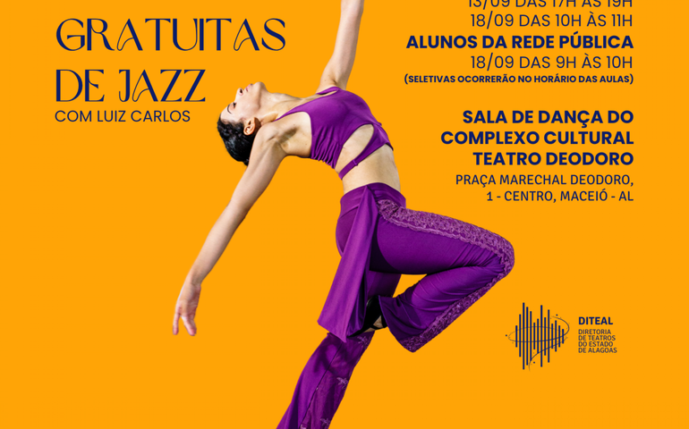 Diteal abre novas vagas para aulas gratuitas de jazz