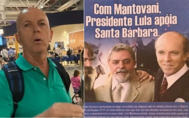 Suspeito de hostilizar Moraes teve santinho ao lado de Lula quando se candidatou a prefeito no interior de SP