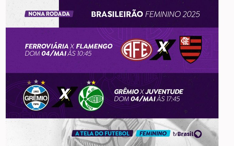 TV Brasil transmite dois jogos do Brasileirão Feminino neste domingo