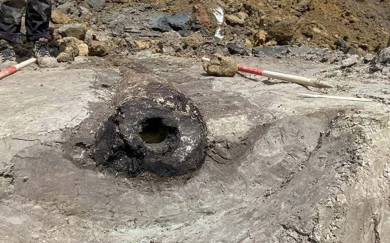 Arqueólogos descobrem tubulação de madeira romana única e preservada na Bélgica (FOTOS)