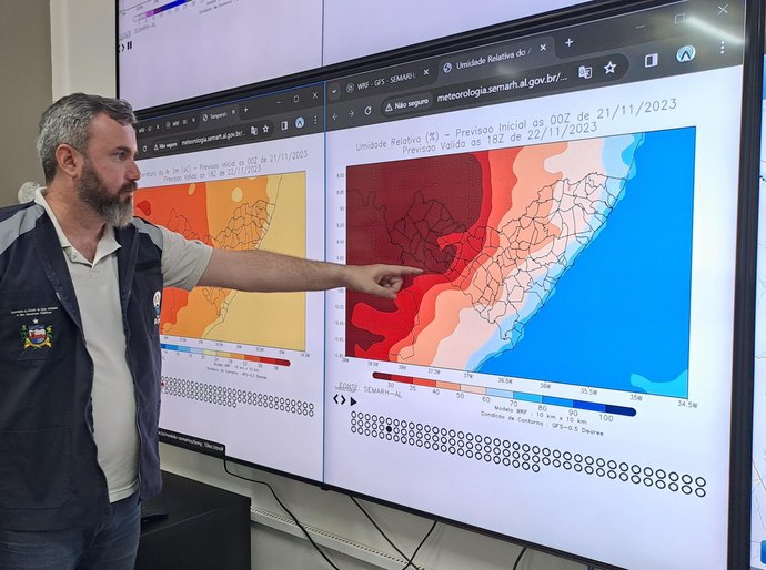 Semarh emite Alerta Meteorológico para chuvas, ventos e trovoadas em Alagoas