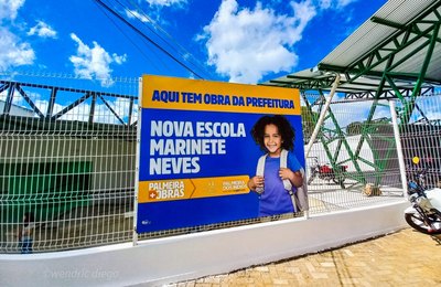 Obra da nova Escola Marinete Neves entra em fase de conclusão em Palmeira dos Índios
