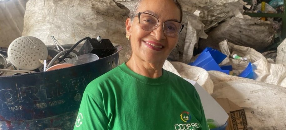 Maria José é presidente da Cooprel Antares. Tháchyna Lorena(estagiária)/Ascom Alurb