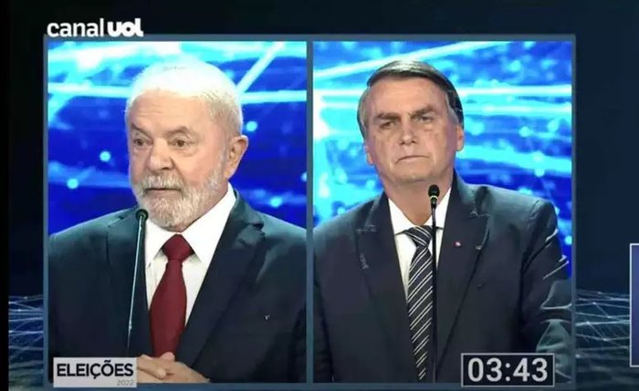 Lula e Bolsonaro na Band