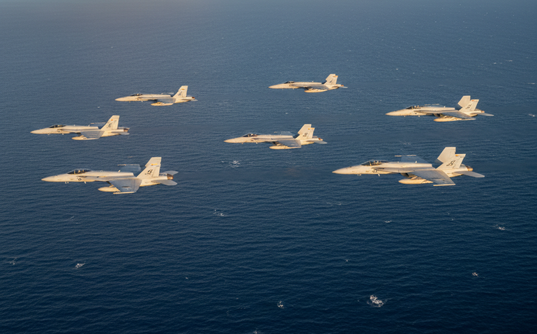 Caças americanos sobrevoam região próxima a Caracas, na Venezuela