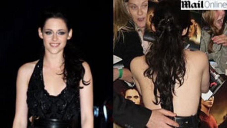 Kristen Stewart aposta em preto e bordados para première