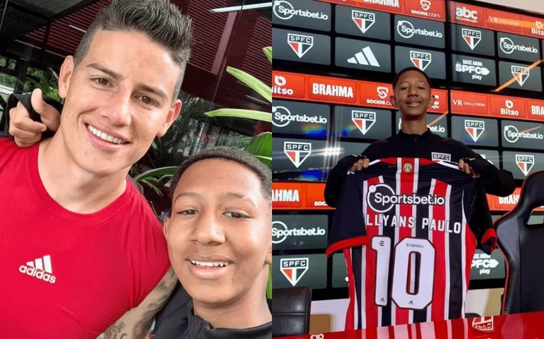 Torcedor vítima de racismo visita CT do São Paulo, ganha camisa e tira foto com jogadores