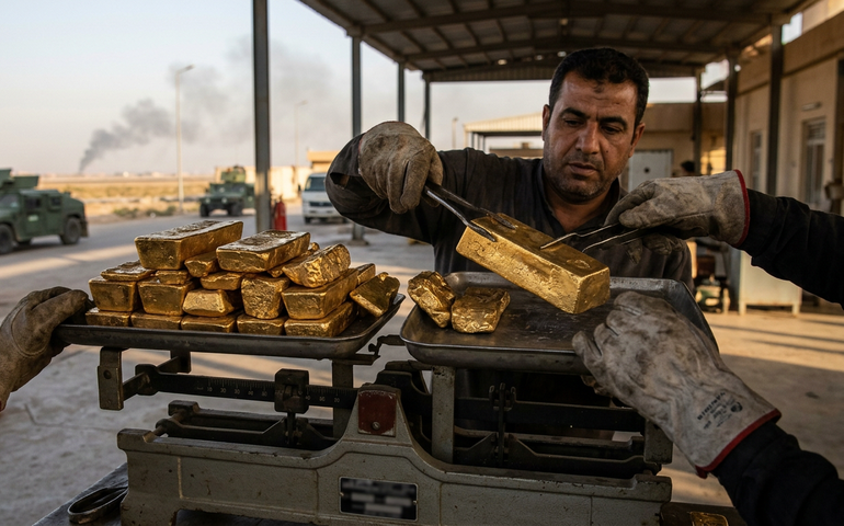 Ouro recua com dólar mais forte e tensões no Oriente Médio