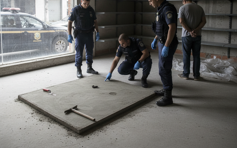 Mulher é assassinada pelo marido e corpo é concretado em loja; suspeito confessa crime e é preso