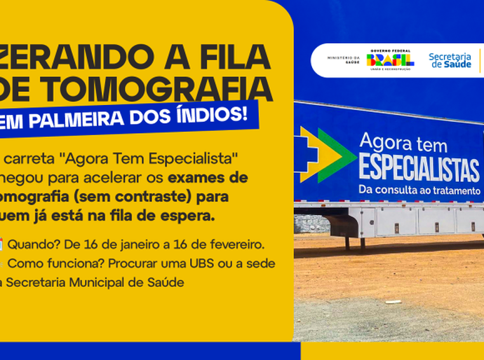 Palmeira recebe Carreta do programa “Agora Tem Especialistas”; a partir desta sexta (16)