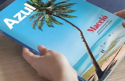 Destino Maceió estampa capa da Azul Magazine