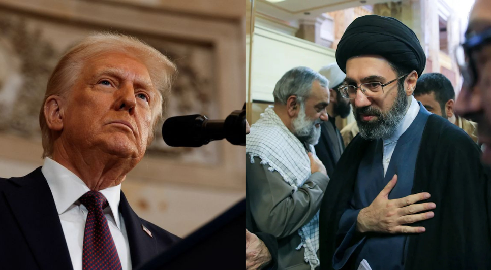 Donald Trump (presidente dos EUA) e Mojtaba Khamenei (Líder supremo do Irã)