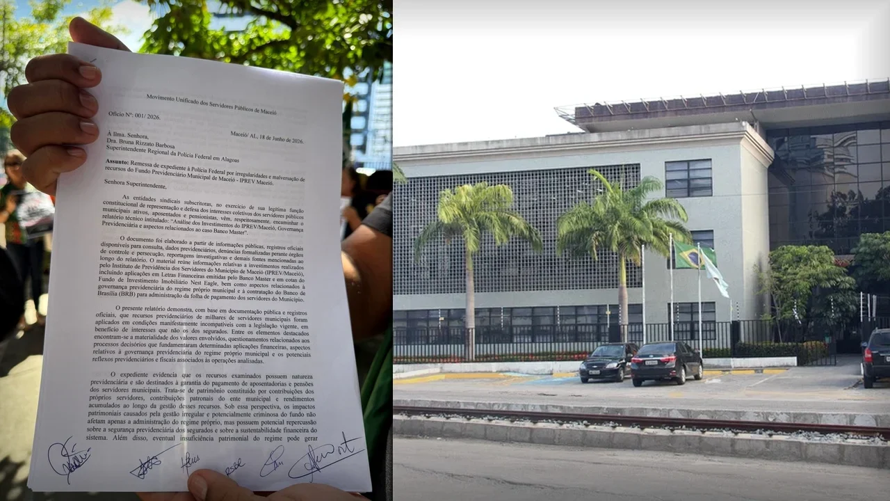 Grupo vai à PF para cobrar celeridade na apuração sobre Iprev e Banco Master em Maceió