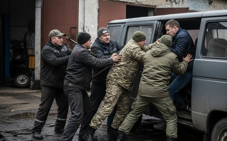 Mecânicos reagem e impedem sequestro de colega por recrutadores militares em Izmail