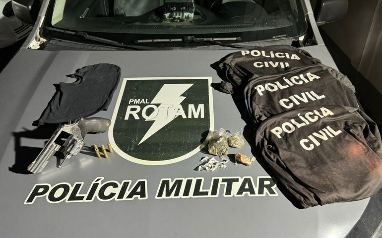 PM armas de fogo e combate o tráfico de drogas em Maceió e o interior