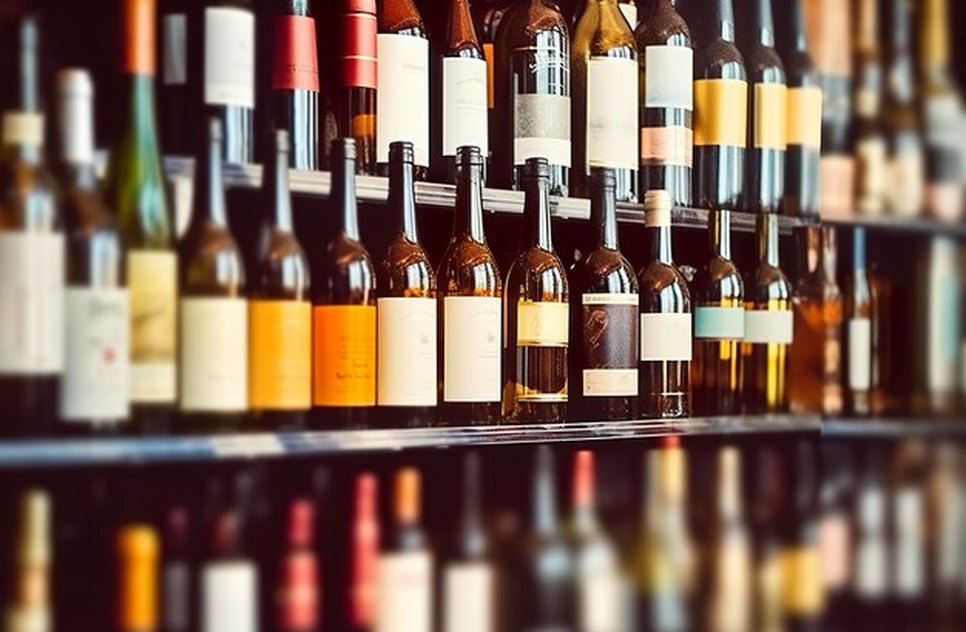 garrafas-de-vinho-desfocadas-abstratas-em-prateleiras-de-bebidas-alcoolicas-em-fundo-de-loja-de-supermercado-ia-generativa_937988-1955 / Foto: Foto: reprodução