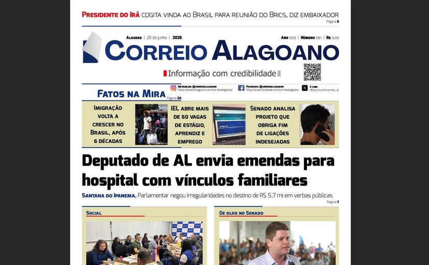 Deputado de AL envia emendas para hospital com vínculos familiares