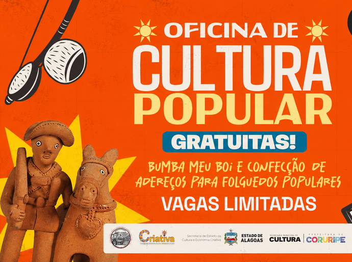 Coruripe abre inscrições para oficinas gratuitas de cultura popular no distrito de Barreiras