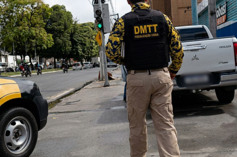 Veículo com dispositivos irregulares é abordado durante fiscalização do DMTT
