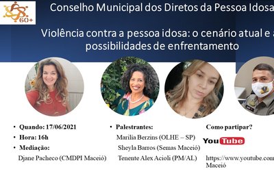 Conselho Municipal realizará live sobre violência contra idosos