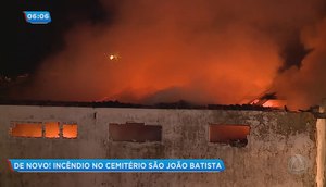 Incêndio de grande proporção atinge cemitério São João Batista na capital BGM