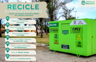 Saiba onde estão os pontos de entrega de recicláveis da Prefeitura