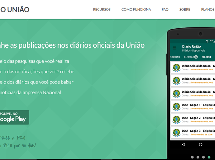 Aplicativo facilita consulta de informações ao Diário Oficial da União