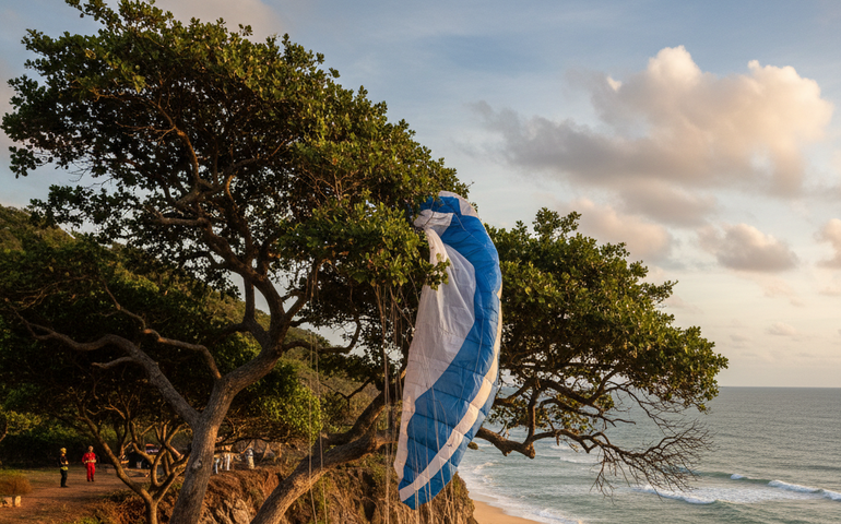 Ex-voluntário na guerra da Ucrânia morre em acidente de parapente em praia de Santa Catarina