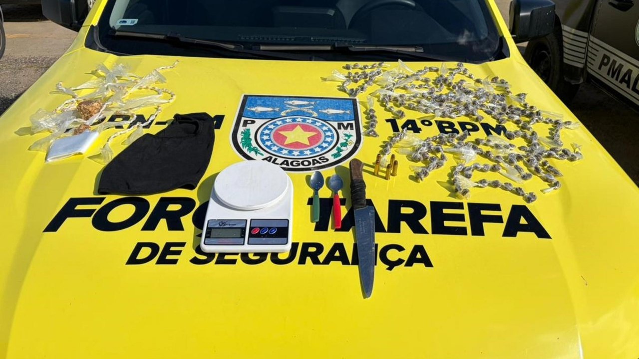PM apreende mais de meio quilo de drogas em operações no interior de Alagoas