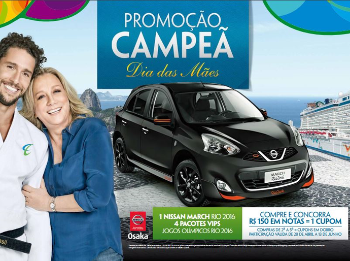 Dia das Mães leva você para os Jogos Olímpicos Rio2016 e dá um Nissan0Km