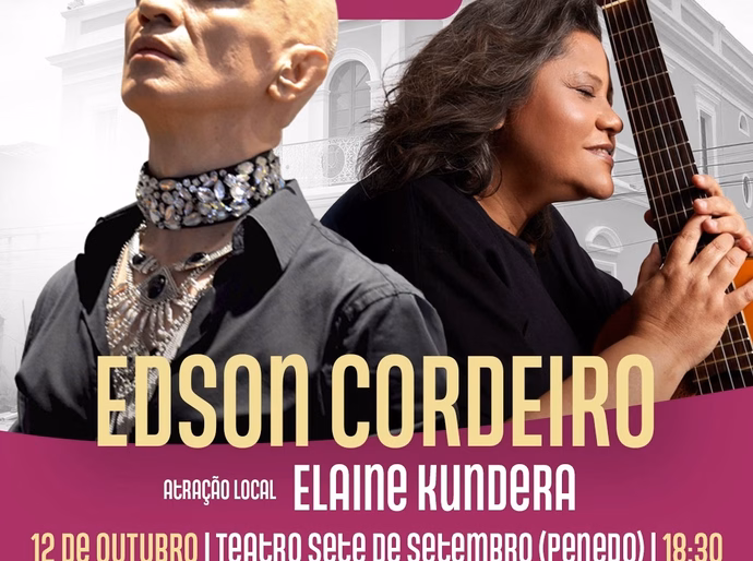 Projeto Seis e Meia estreia em Penedo com shows de Edson Cordeiro e Elaine Kundera no domingo, 12