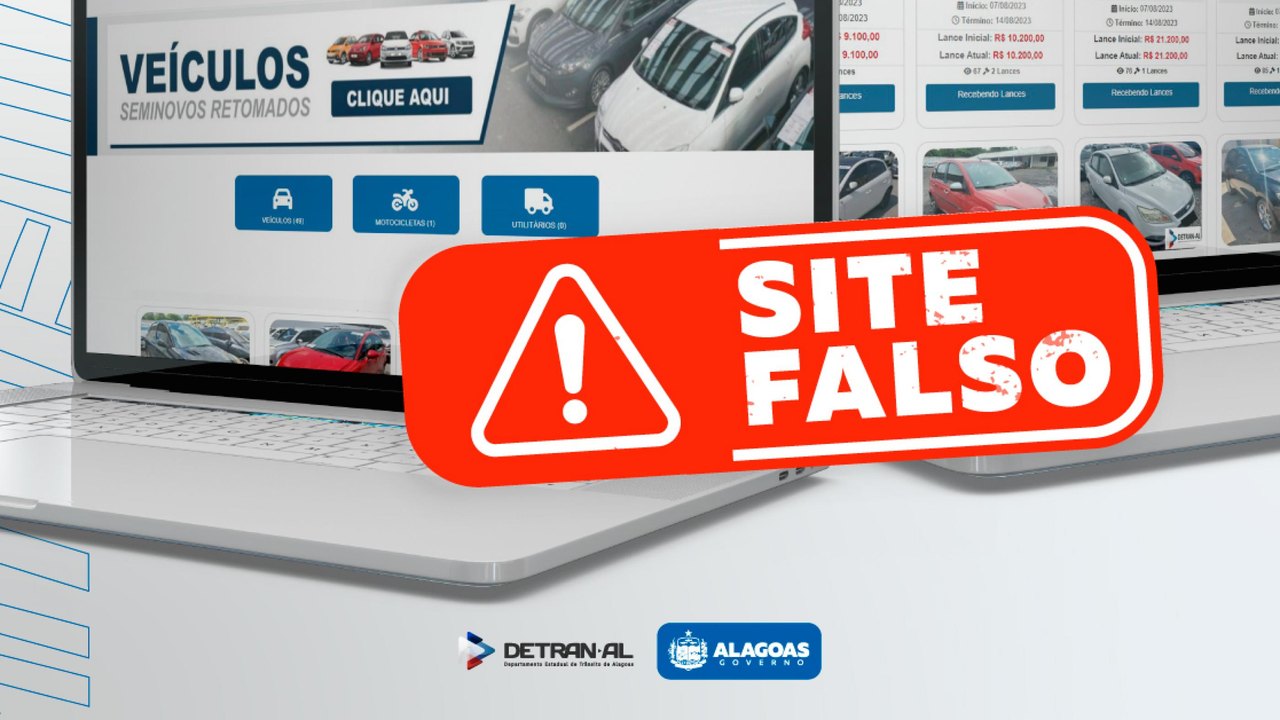 Detran Alagoas alerta sobre site falso de leilão de veículos