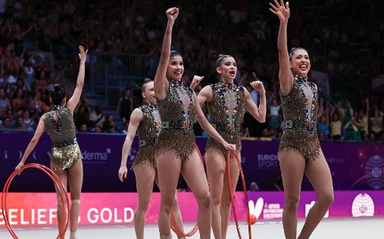 Com valorização do artístico e collants novíssimos, conjunto do Brasil mira pódio em Mundial da Ginástica Rítmica