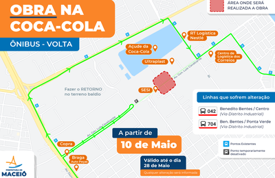 Obra no Distrito Industrial modifica itinerário das linhas de ônibus