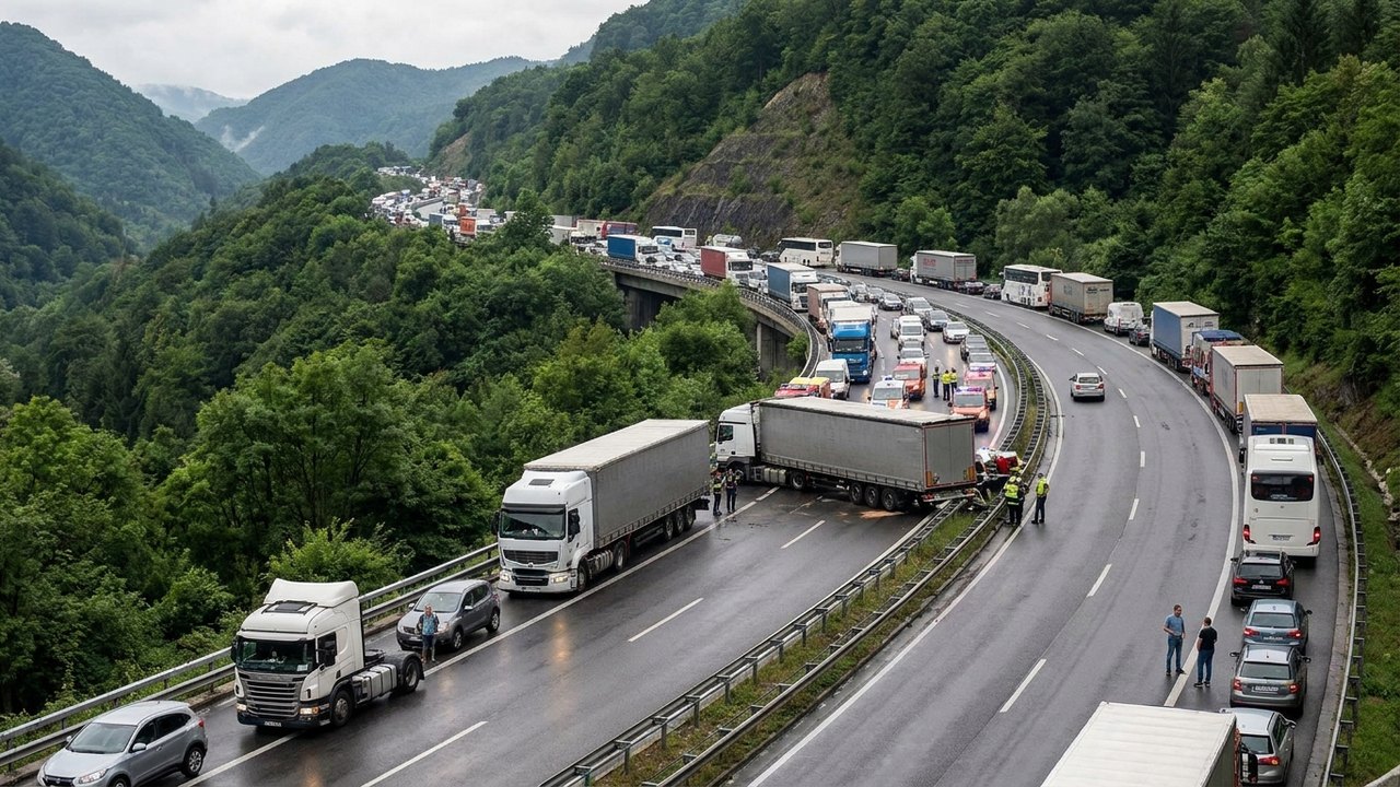 Acidente com carreta provoca horas de congestionamento na Serra das Araras