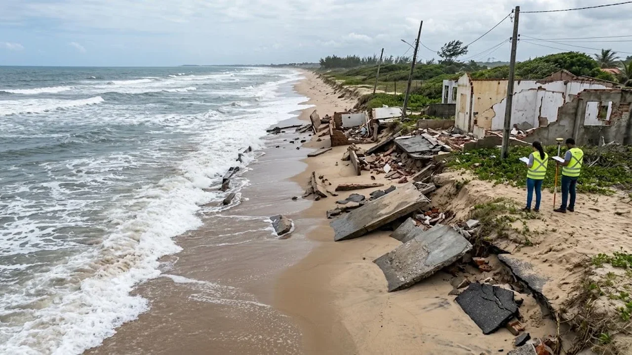Erosão: estudo vai avaliar alternativas para conter avanço do mar em Atafona e Açu, no Norte Fluminense