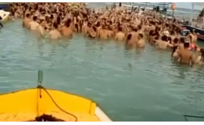 Sem controle de acesso, turistas fazem festas nas piscinas natuaris de Passo do Camaragibe