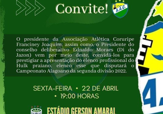 Coruripe busca novos talentos para o Alagoano Série B através de seletiva