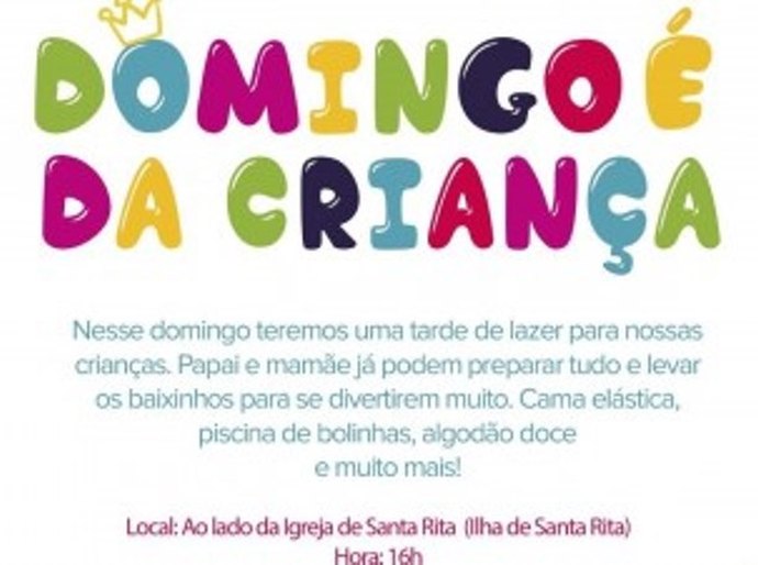 Marechal: Ilha de Santa Rita recebe o projeto Domingo é da Criança