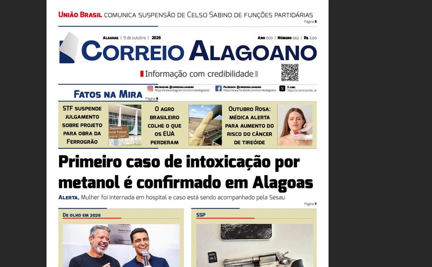 Primeiro caso de intoxicação por metanol é confirmado em Alagoas